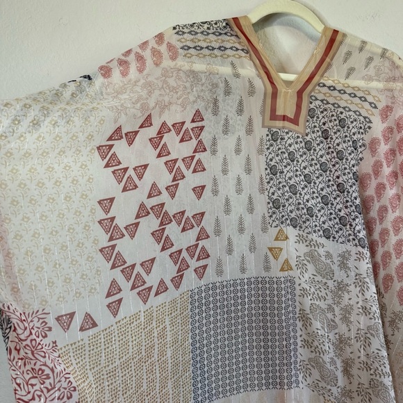 Francescas Lightweight Neutral Tone Longline Sheer Kimono Cover Up Cardigan Top - Picture 8 of 10